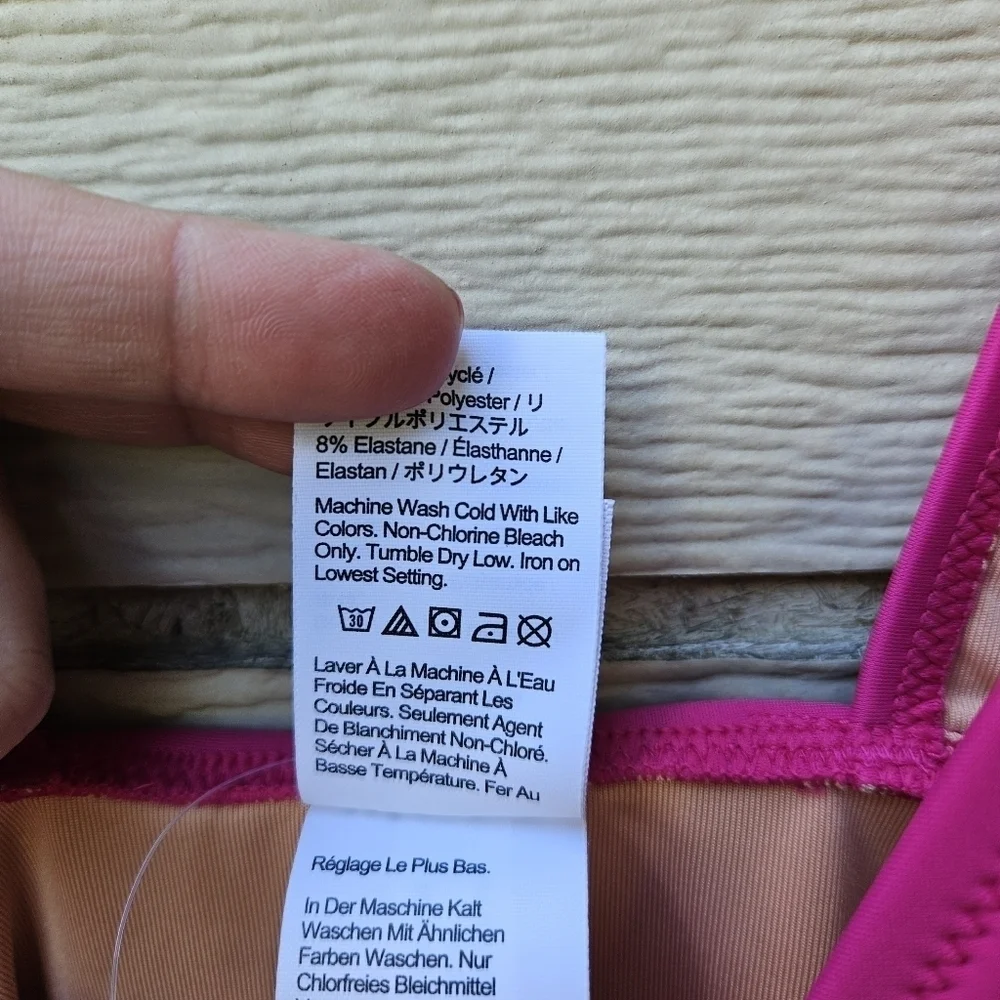 NWT J. Crew hot pink ruched v-neck one piece swimsuit size 2